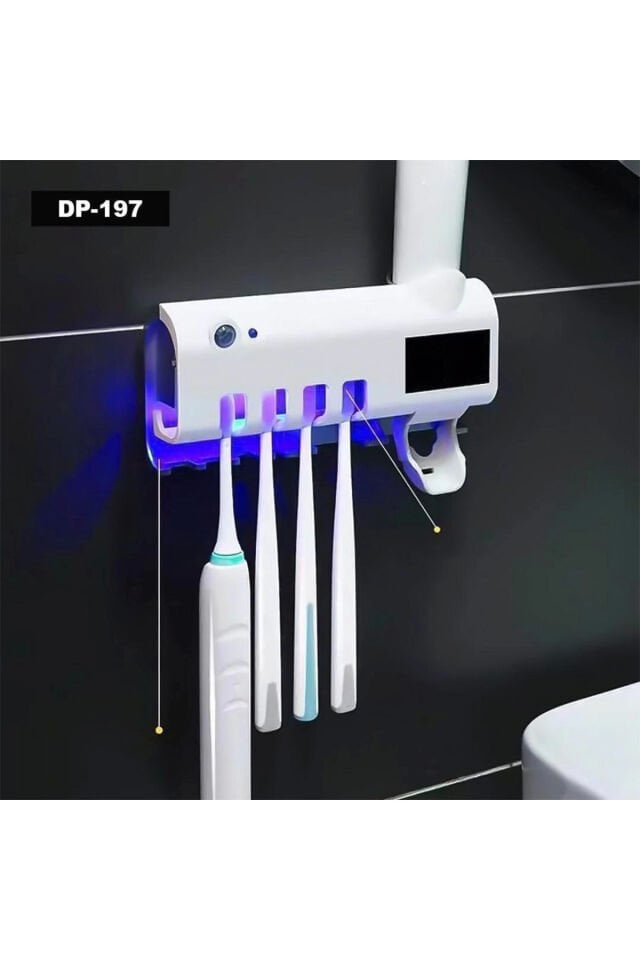 Uv Işıklı Otomotik Diş Macunu Sıkacağı Ve Diş Fırçası Tutacağı