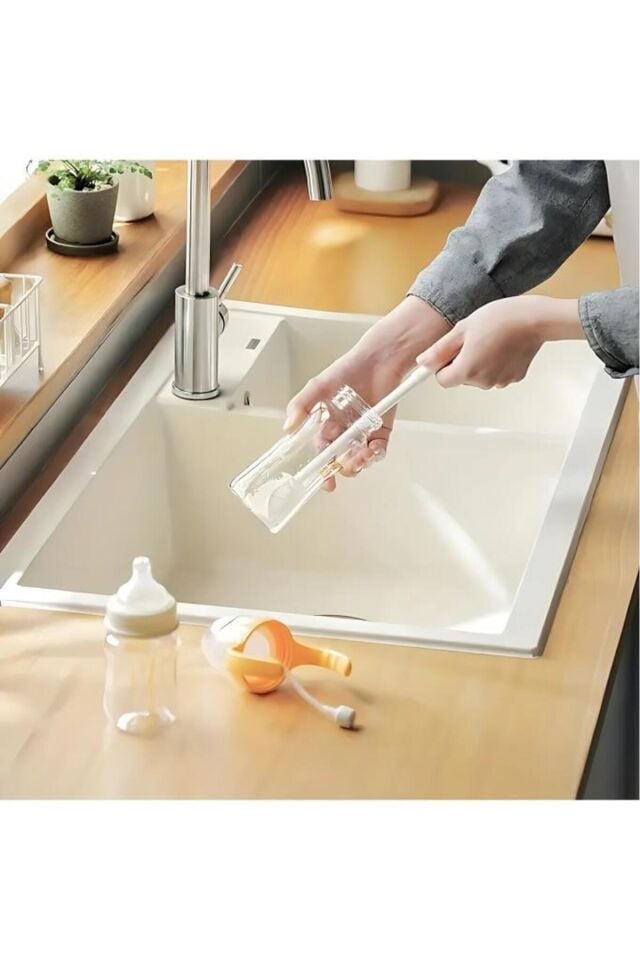 Esnek Silikon Biberon Cam Şişe Kavanoz Temizleyici Fırça Suluk Termos Matara Yıkama Fırçası Süngeri