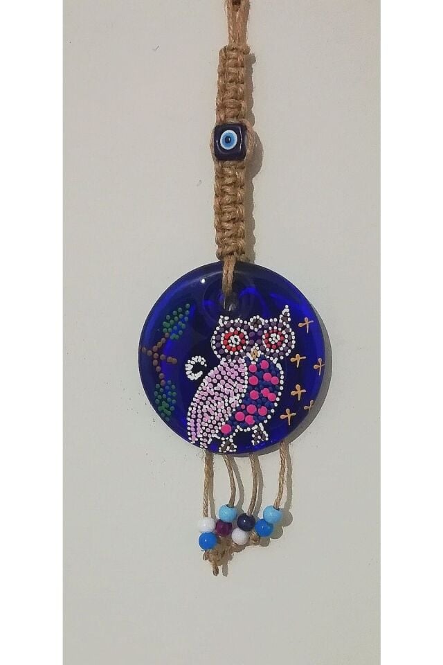 Seramik Detaylı Cam Nazar Boncuklu El Yapımı Hediyelik Eşya Duvar Süsü /model Çeşitlerimiz Mevcuttur