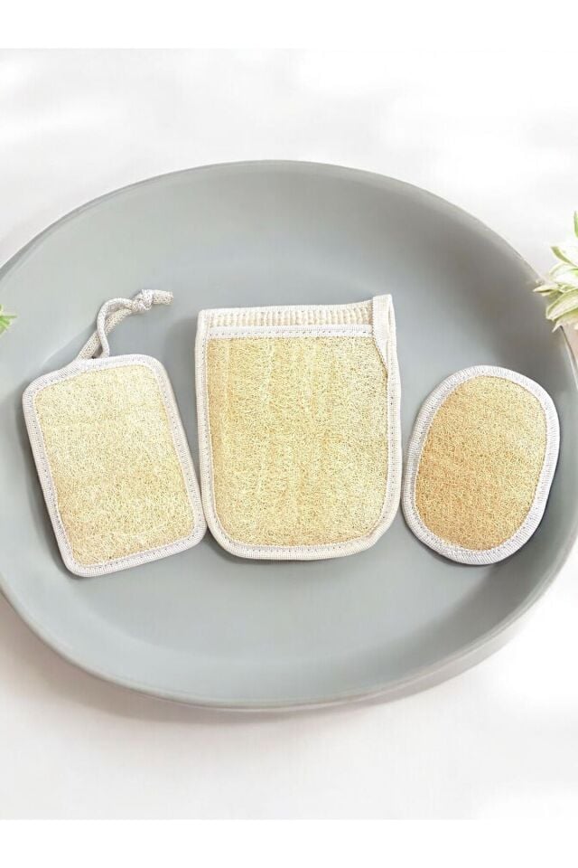 Doğal kabak lifi vücut kesesi 3 lü set