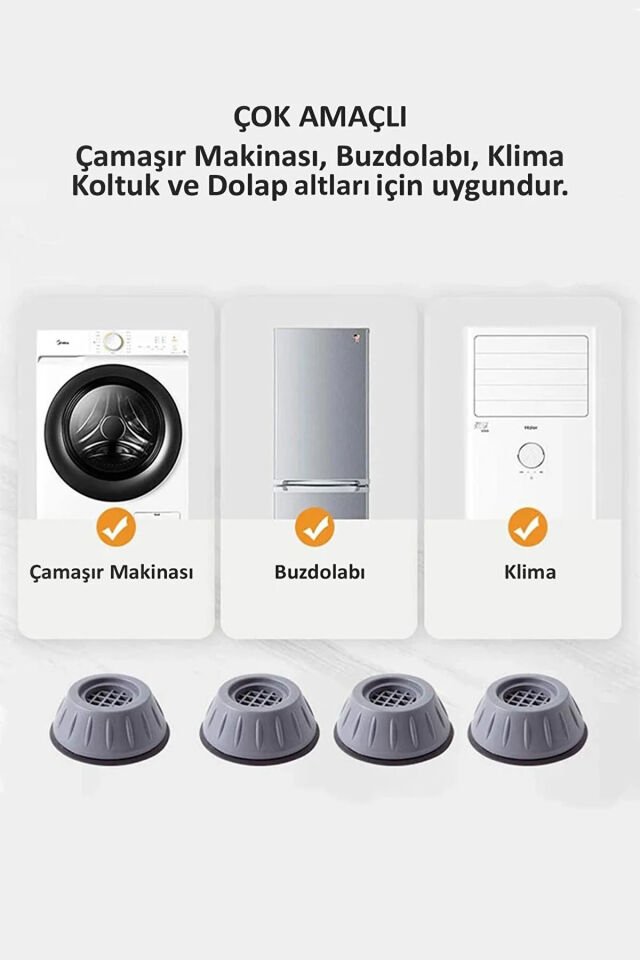4 Adet Masa Mobilya Koltuk Ayağı Gürültü Önleyici Kaydırmaz Yükseltici Mutfak Baza Ayağı Kulp