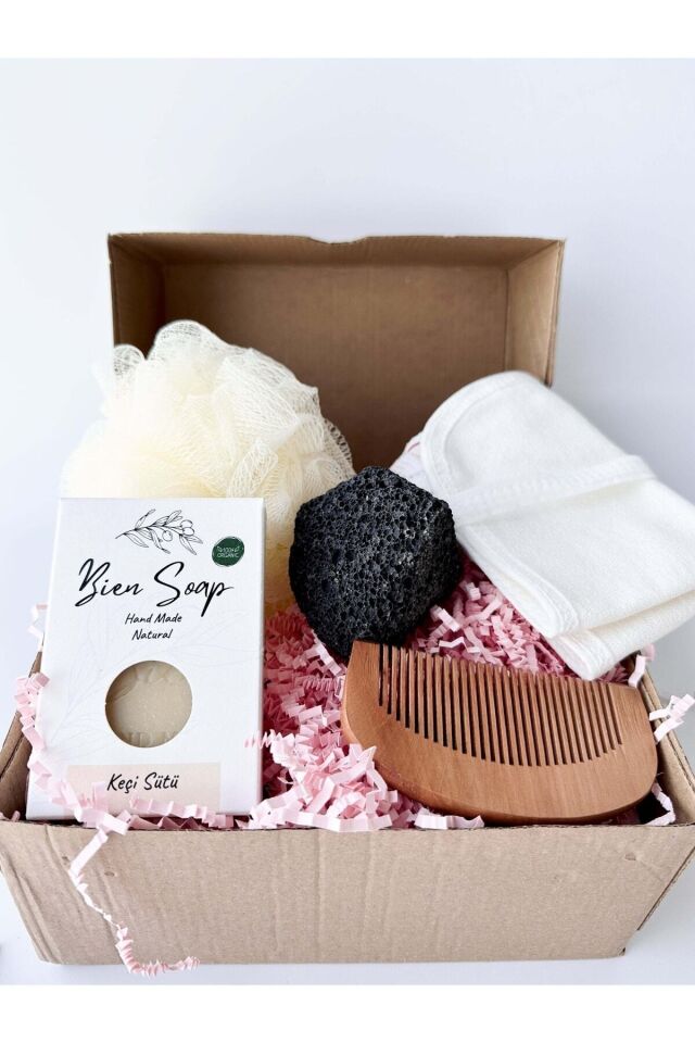 Hamam Kese Köpük Banyo Seti (keçi Sütü Sabunu-kese-volkanik Topuk Taşı-şimşir Tarak-banyo Lifi)