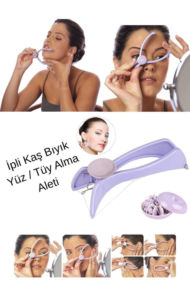 Yüz Tüyü Kaş Bıyık Yanak El Kol Kıl Ağda Yüz Cilt Ipli Tüy Alma Epilasyon Aleti
