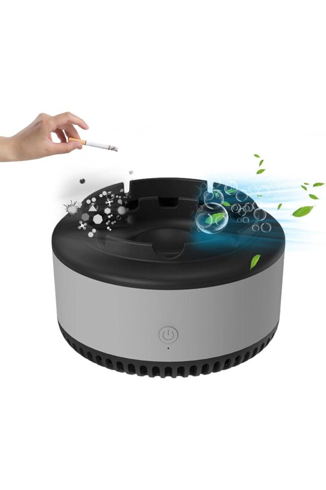 Araç Oto Duman Çeken Küllük Duman Filtreli Fanlı Araç İçi Küllük Hava Temizleyici Oto Küllük