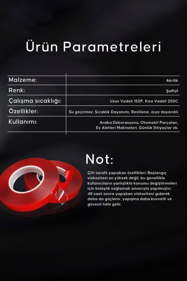 Çift Taraflı Bant Şeffaf Silikon Bant Güçlü Yapıştırıcı Fuvar Çerçeve Montaj Bandı 18mm X 2 Metre