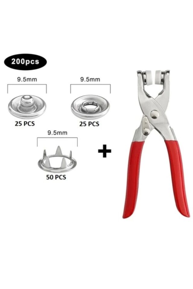 Metal Çıtçıt Pensesi ve Düğme Seti