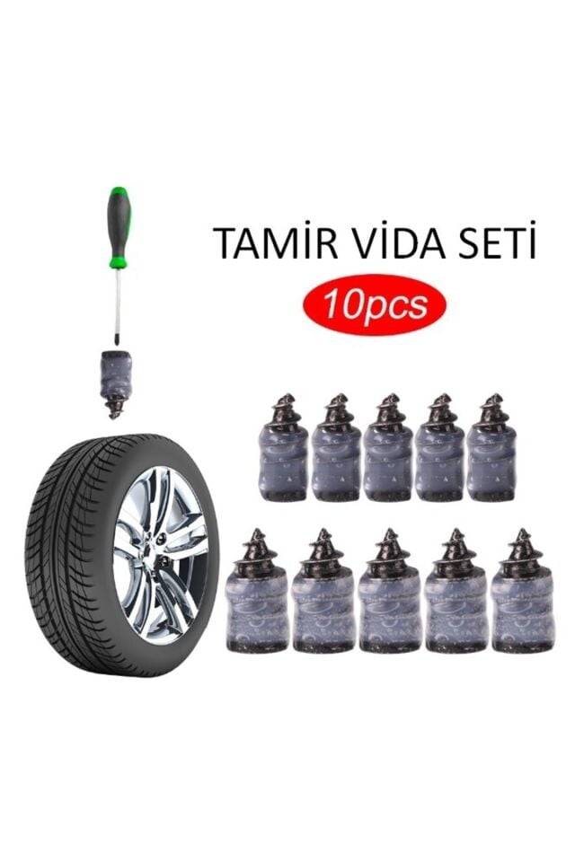 Oto Araç Lastik Tamir Kiti Kauçuk Vida Seti