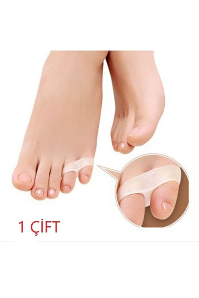 Ayak 2 Parmağa Geçen Serçe Parmak Yüzük Parmak Ayırıcı Makaralı Silikon Nasır Önleyici Bunyon
