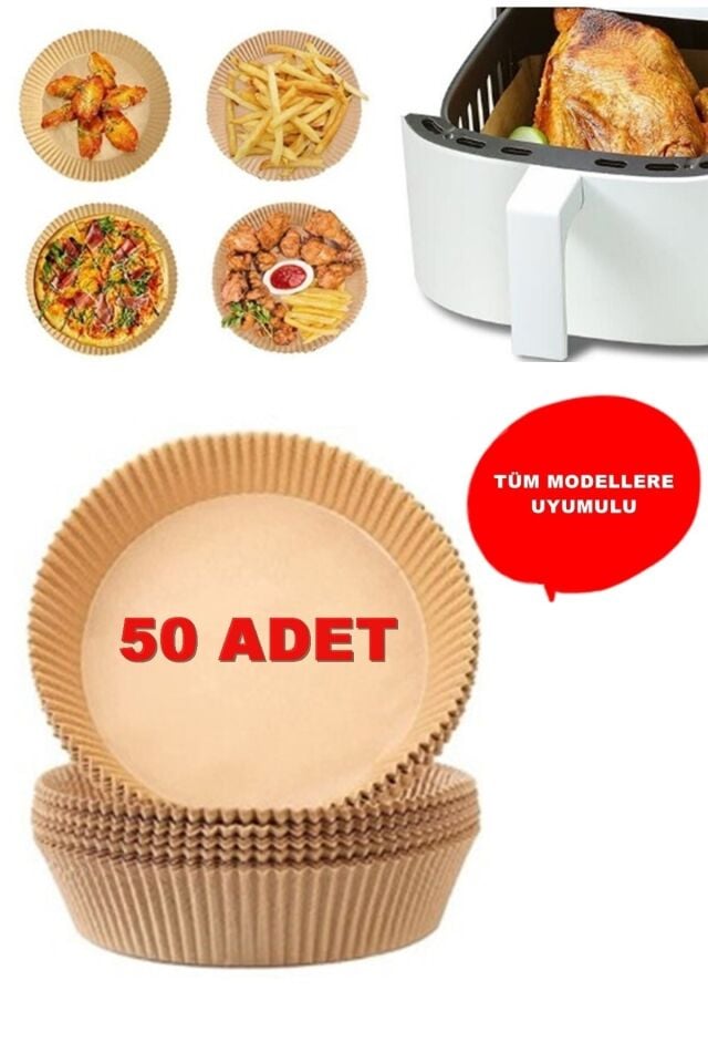 Airfryer Pişirme Kağıdı 50 Adet Hava Fritözü Airfryer Firitözü Airfryer Yağsız Firitöz Pişirme