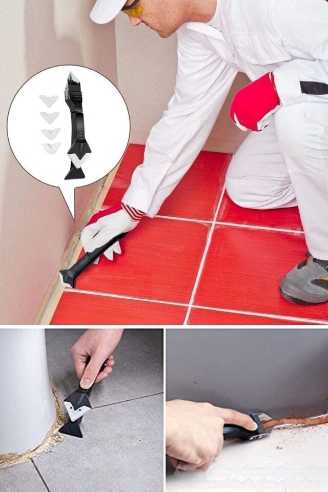 Mutfak Banyo Fayans Derz Dolgu Silikon Kazıyıcı Sıyırıcı Ve Uygulayıcı 3 Ü 1 Arada Aparat