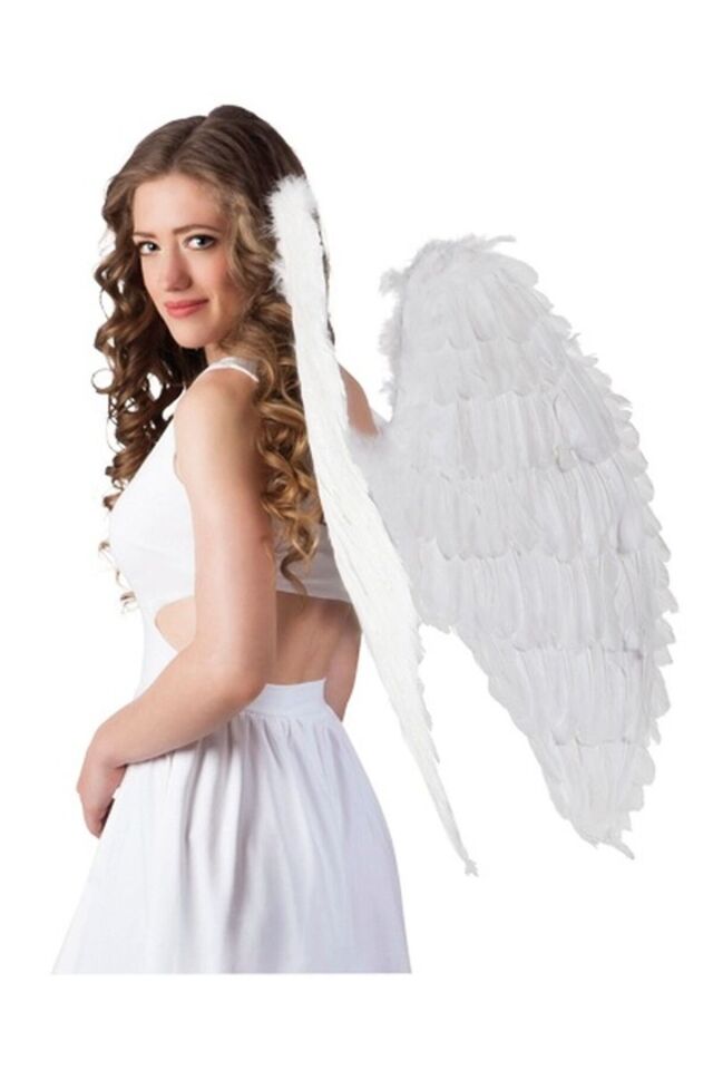 Beyaz Renkli Büyük Boy Melek Kanadı 40x60 Cm