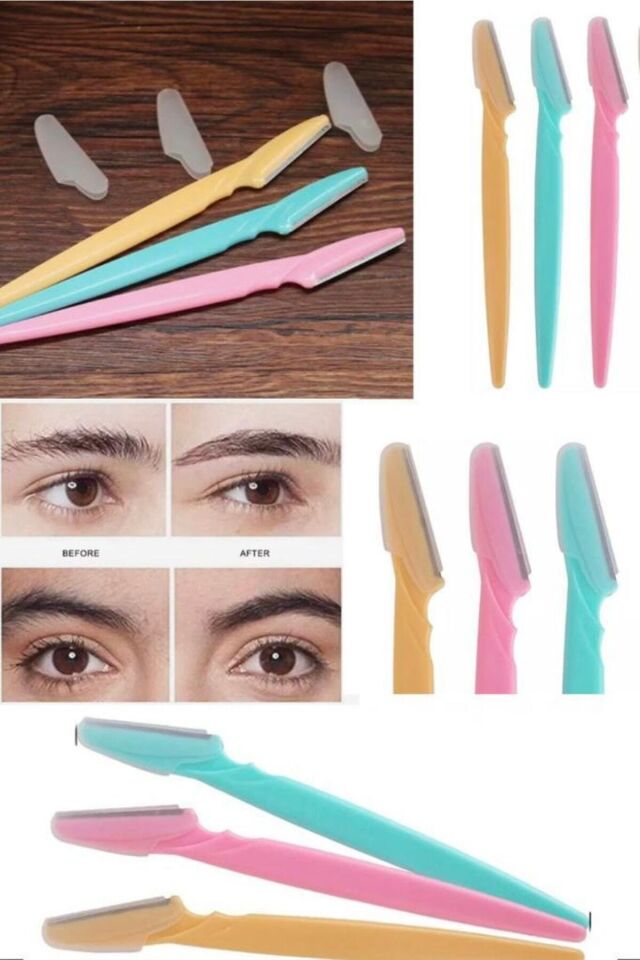 3'lü Yeni Yüz & Kaş Epilasyon Jiletleri Düzeltici Şekillendirici Tıraş Makinesi Kozmetik Taşınabilir