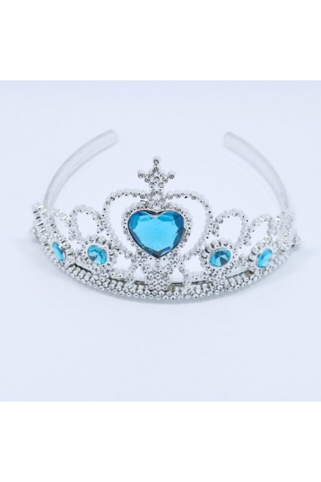 Karlar Ülkesi Mavi Kalpli Taşlı Elsa Tacı