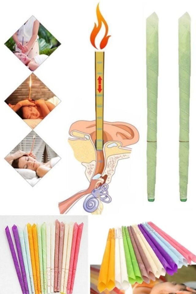 2 Adet Kulak Temizleme Bakım Mumu Hijyenik Komple Full Temizlik Kulak Mumu Kulak Terapi Bakımı Set