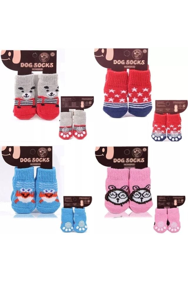 Evcil Hayvan Kaydırmaz Nefes Alabilen Örme Çorap - Evcil Hayvan Kedi Köpek Çorabı - Queen