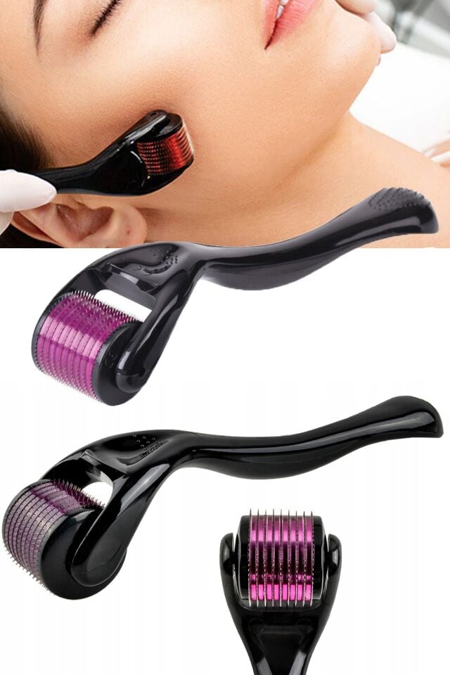 1 Mm Dermaroller Köseler Için Sakal Çıkartıcı Serumsuz Sakal Gürleştirici Mikro Yüz Masaj Iğne