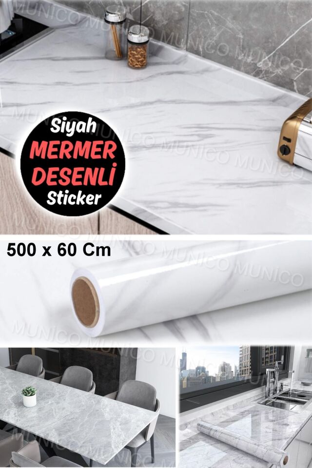 5 Metre Mutfak Tezgahı & Beyaz Eşya & Dolap Kaplama Folyosu Yapışkanlı Kaplama Sticker Eşya Yenileme
