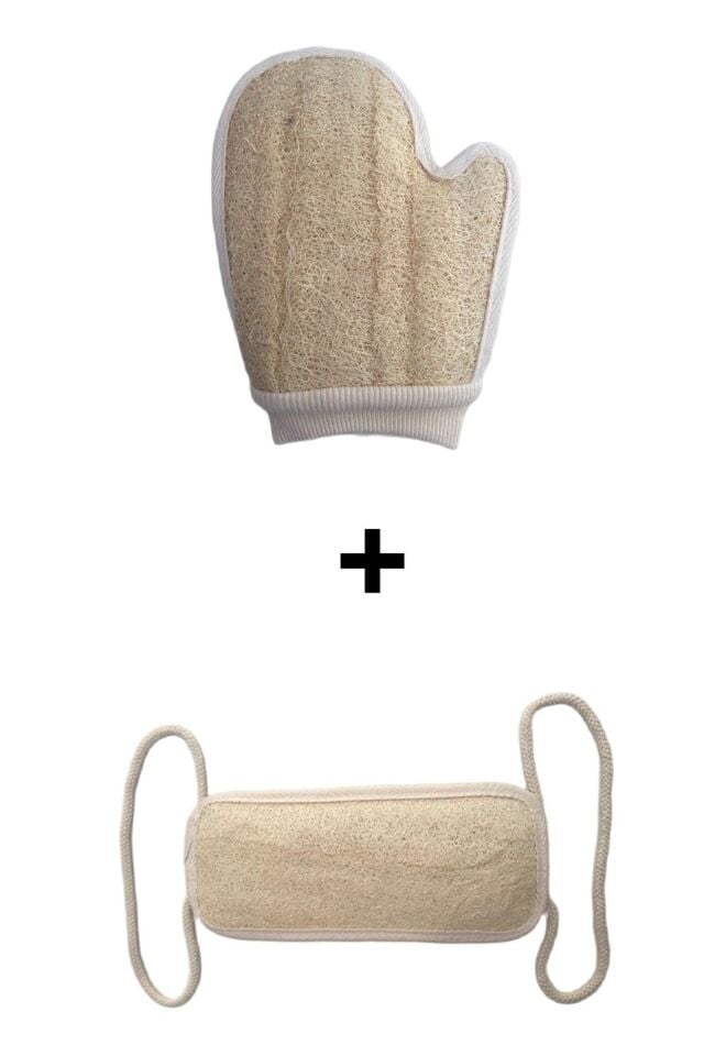 Doğal Kabak Lifi Banyo Seti Eldiven Ve Uzun Kese Loofah Hamam