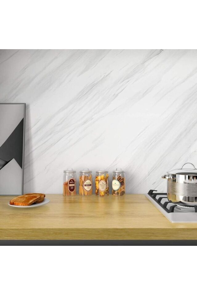 Açık Mermer Desenli Yapışkanlı Kaplama Kağıdı Büyük Boy 5 Metre