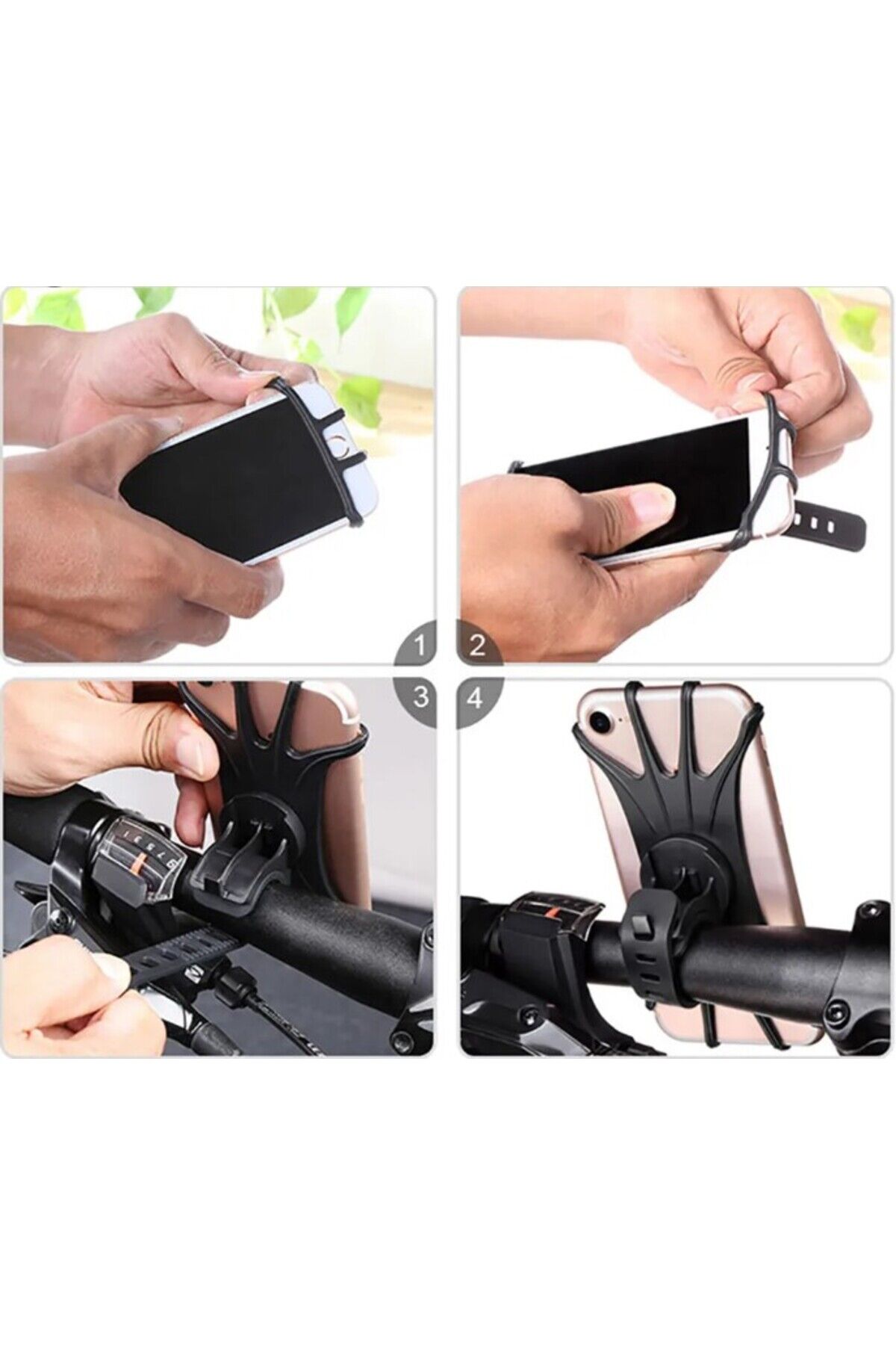 Bisiklet Motorsiklet Bebek Arabası Atv Motor Gidon Telefon Tutucu 360 Derece Dönebilen