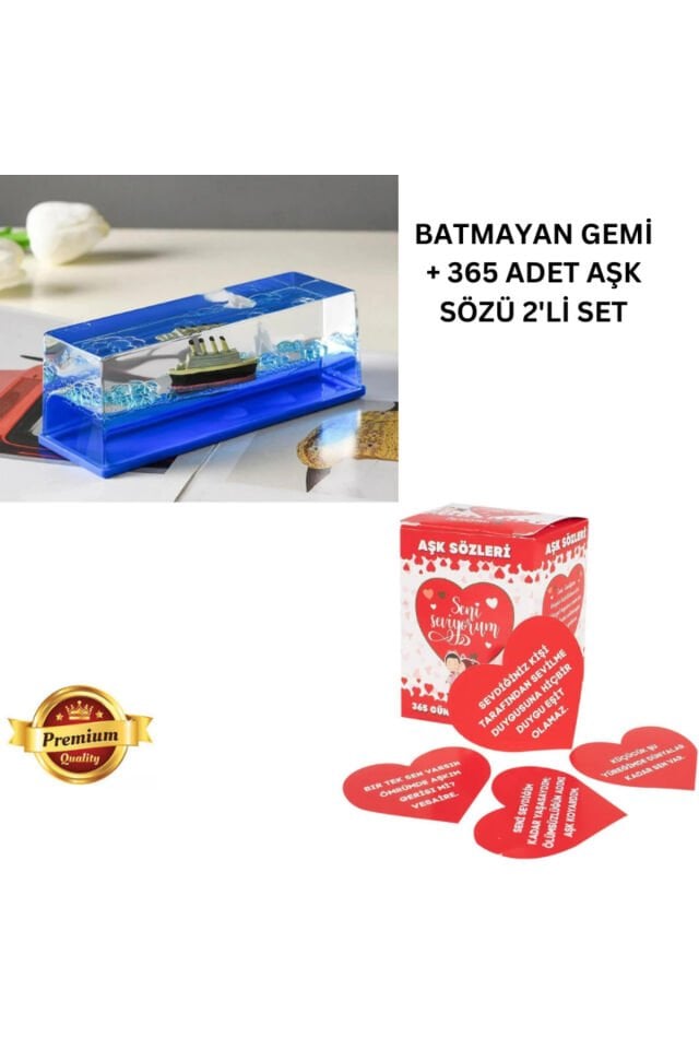 Sevgiliye Eşe Hediye Batmayan Titanik Gemisi Aşk Gemisi + 365 GÜN AŞK MESAJ KUTUSU