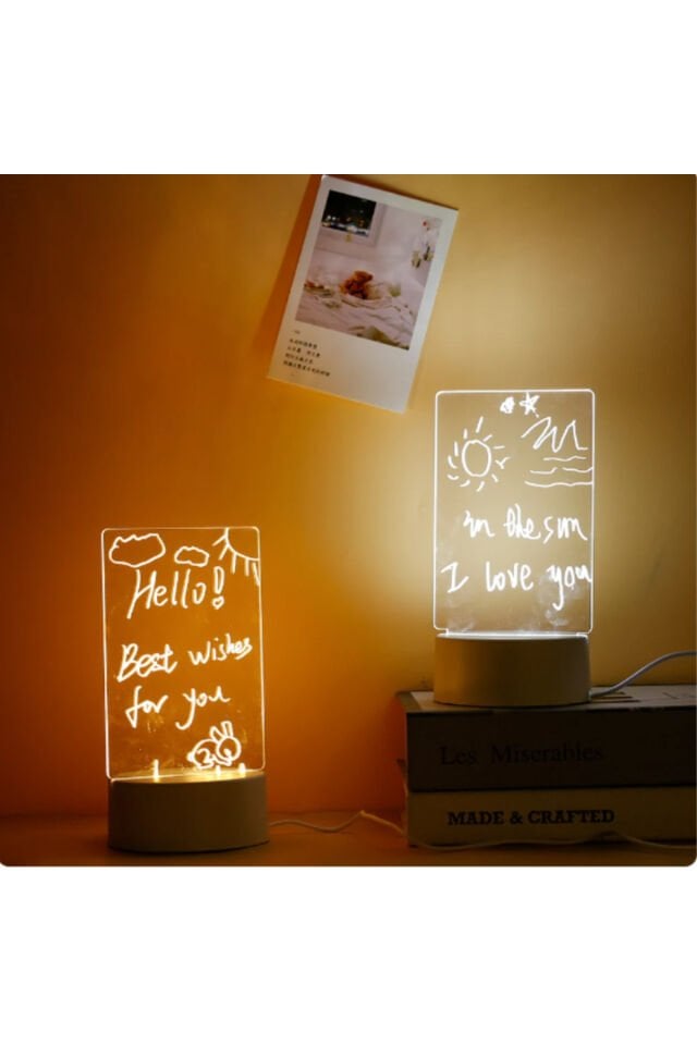 Led Çizim Tableti Gece Lambası Not Yaratıcı Mesaj Panosu Hediyelik