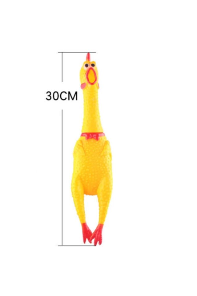 Ses Çıkaran Çığlık Atan Komik Tavuk Kedi Köpek Oyuncağı 30 cm