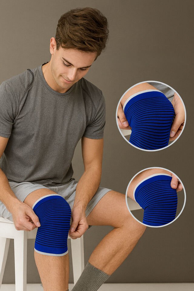 Spor Dizlik Seti Menisküs ve Eklem Koruyucu Elastik Bandaj- 1 Çift