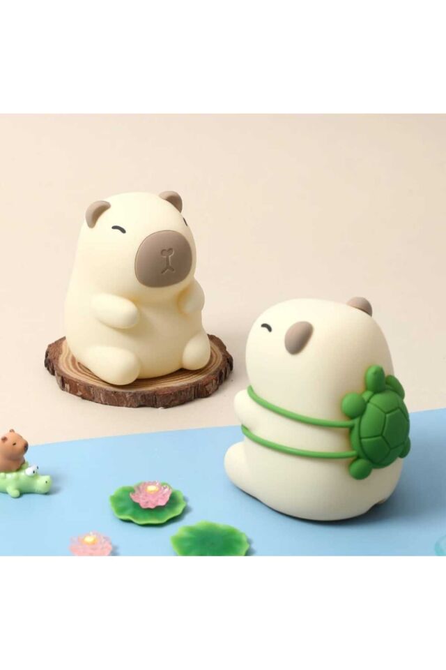 Kapibara Dokunmatik Renk Değiştirilebilen Şarj Edilebilir Capybara Sevimli Silikon Gece Lambası