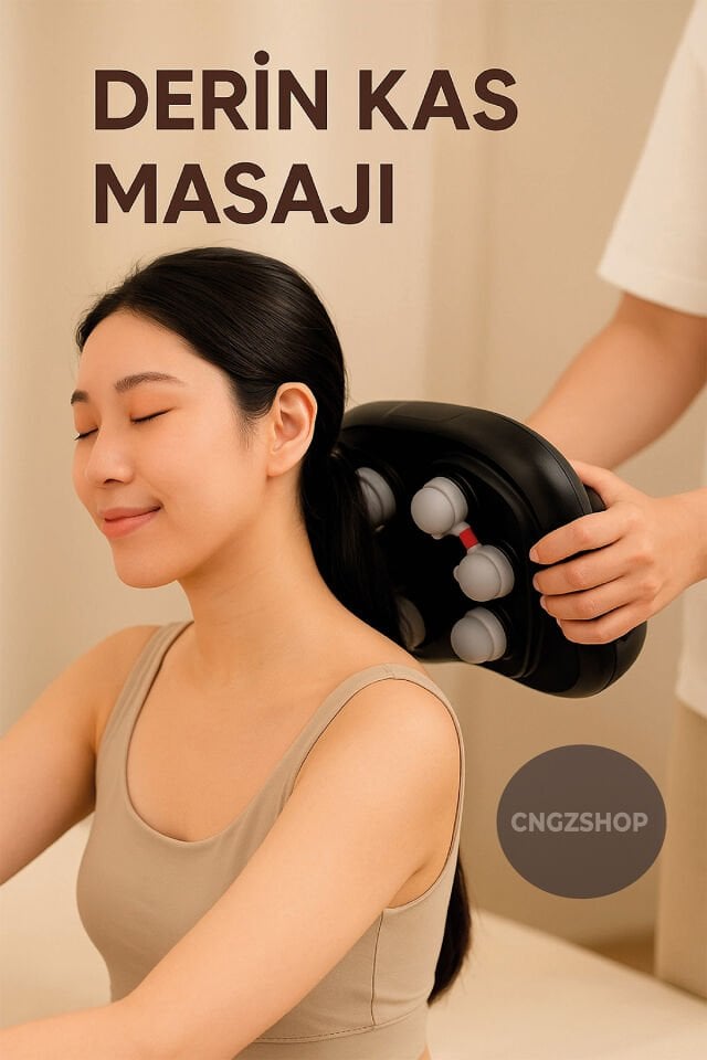 8 Başlıklı Şarjlı Masaj Aleti – Isıtmalı, Taşınabilir, Çok Fonksiyonlu Masaj Cihazı