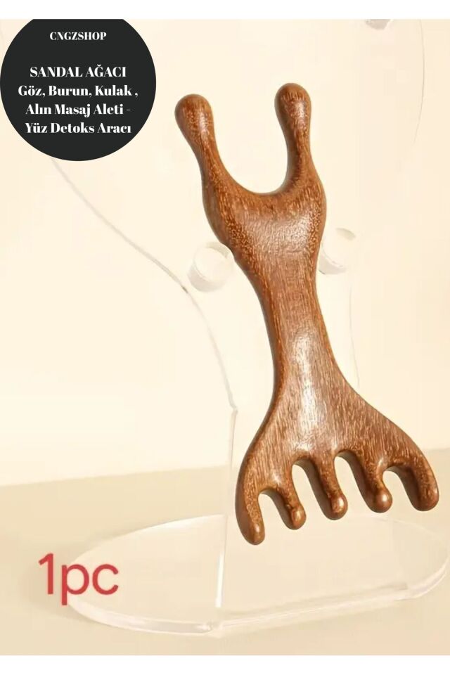 Sandal Ağacı Göz,Kulak,Boyun,Gıdık,Yüz,Alın,Kafa Meridyen Akupuntur Masajı,Yüz Detoks Aracı Tarak