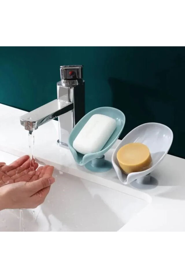 Vantuzlu Su Giderli Sabunluk - Silikon Yapışkanlı, Kendini Temizleyen Sabun Kabı