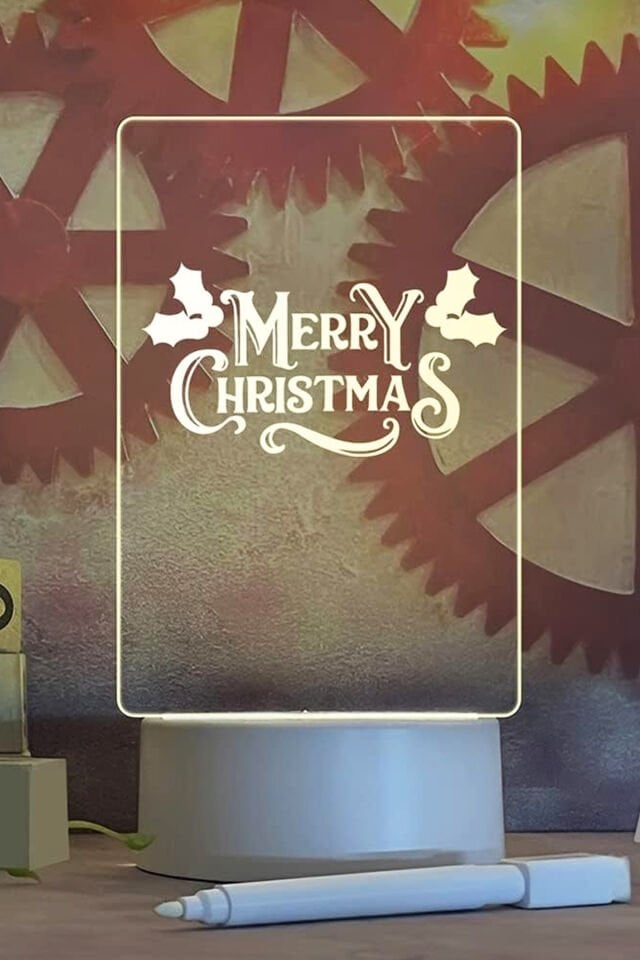 Led Çizim Yapılabilen Tablet Gece Lambası Elektrikli 3 Farklı Işık Rengi Kalemli Yazıp Silme Özellik