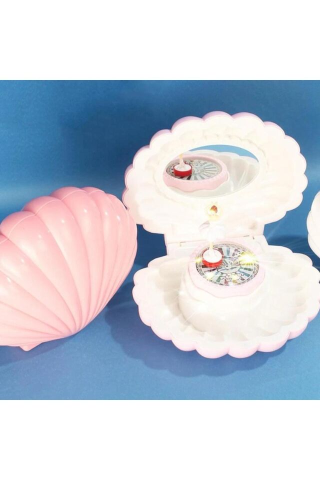 Balerin Hareketli Balerinli Deniz Kabuğu Aynalı Takı ve Müzik Kutusu