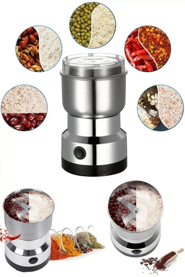 Elektrikli Kahve Ve Baharat Öğütücü Un Tahıl Fındık Pirinç Öğütücü Çok Fonksiyonlu 350w