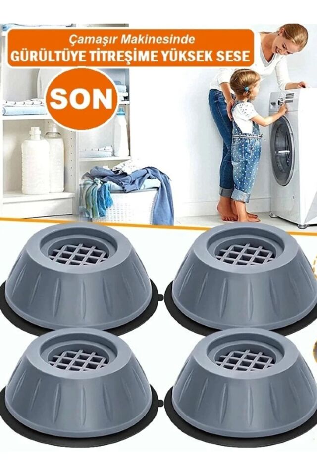 Gri Çamaşır Makinesi Titreşim Engelleyici Stoper 4 Lü Set