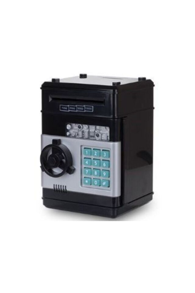 Bankamatik Kumbara Siyah Atm Şifreli Otomatik Kağıt Para Alan Atm Kasa Kumbara