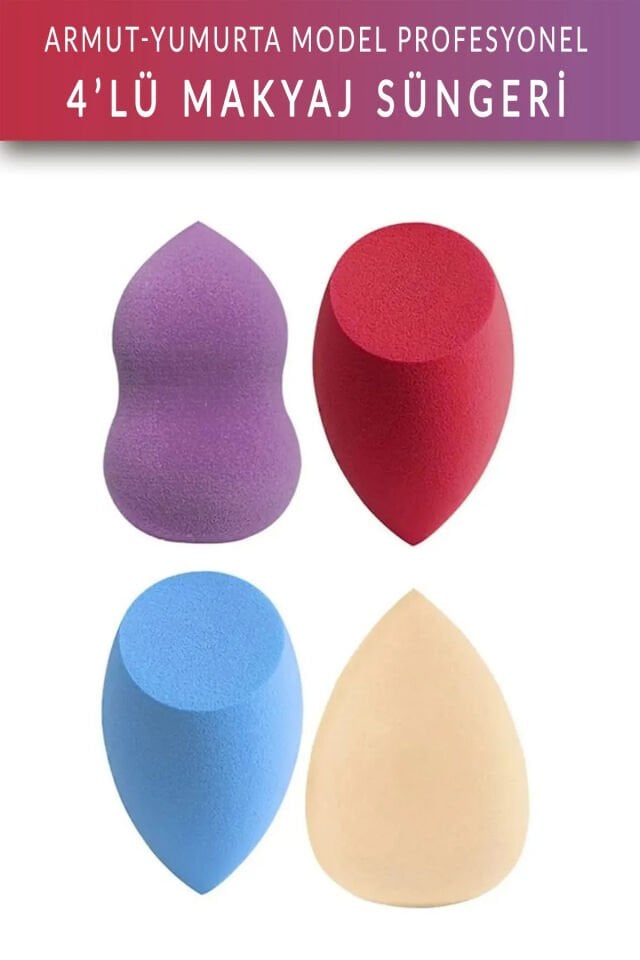 4'lü Yumurta Armut Profesyonel Makyaj Süngeri