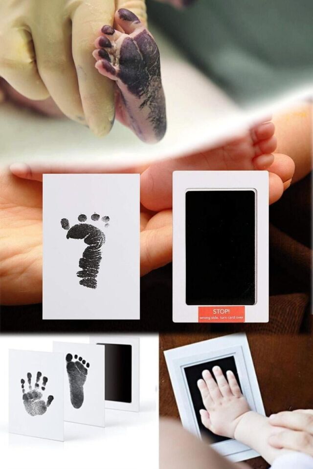 Bebek & Evcil Hayvan El Ayak Pati Izi Anı Albüm Baskı Seti Mürekkepsiz Bebek Siyah Kit