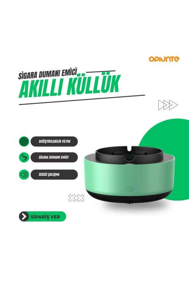 Sigara Kokusu Giderici Hava Temizleyici Küllük | Duman Emici Akıllı Cihaz