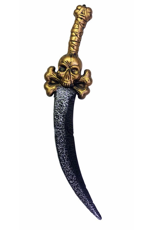 Karayip Korsanları Kuru Kafalı Kaptan Jack Plastik Korsan Kılıcı 60 Cm