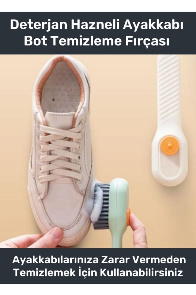 Özel Seri Çok Amaçlı Deterjan Hazneli Ayakkabı Bot Temizleme Yıkama Pratik El Temizlik Fırçası