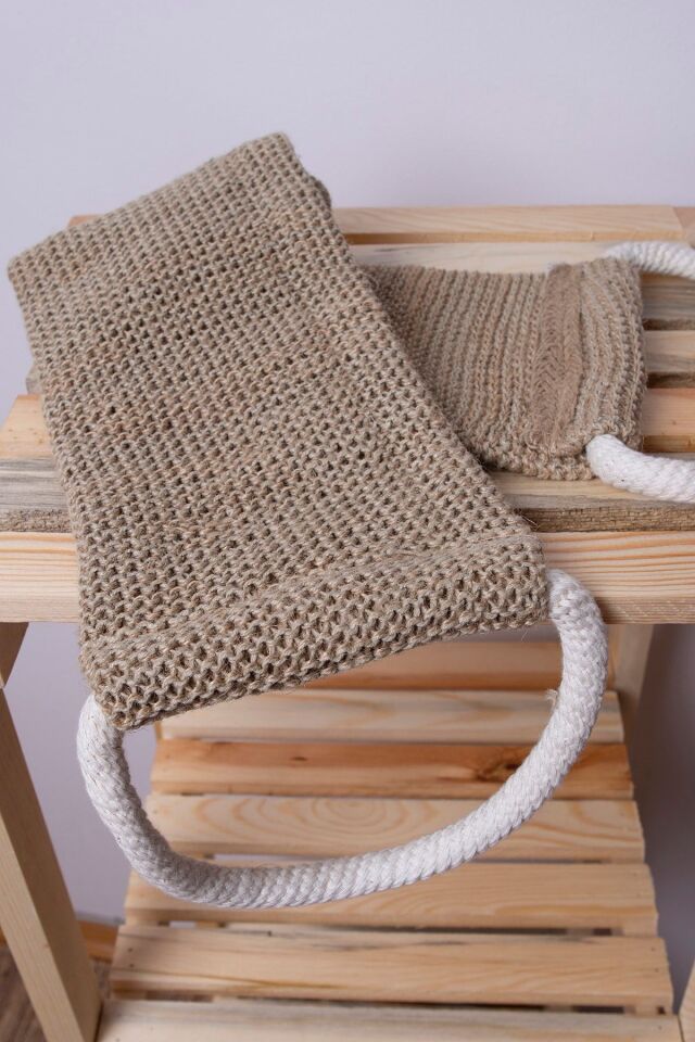 Keten Jüt Karışımı El ve Sırt Lifi Kesesi 2'li