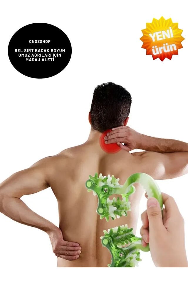 Sırt, Boyun, Bel, Bacak Ağrısı Için 20 Silindirli Miyofasyal El Vücut Kas Gevşetici Masaj Aleti