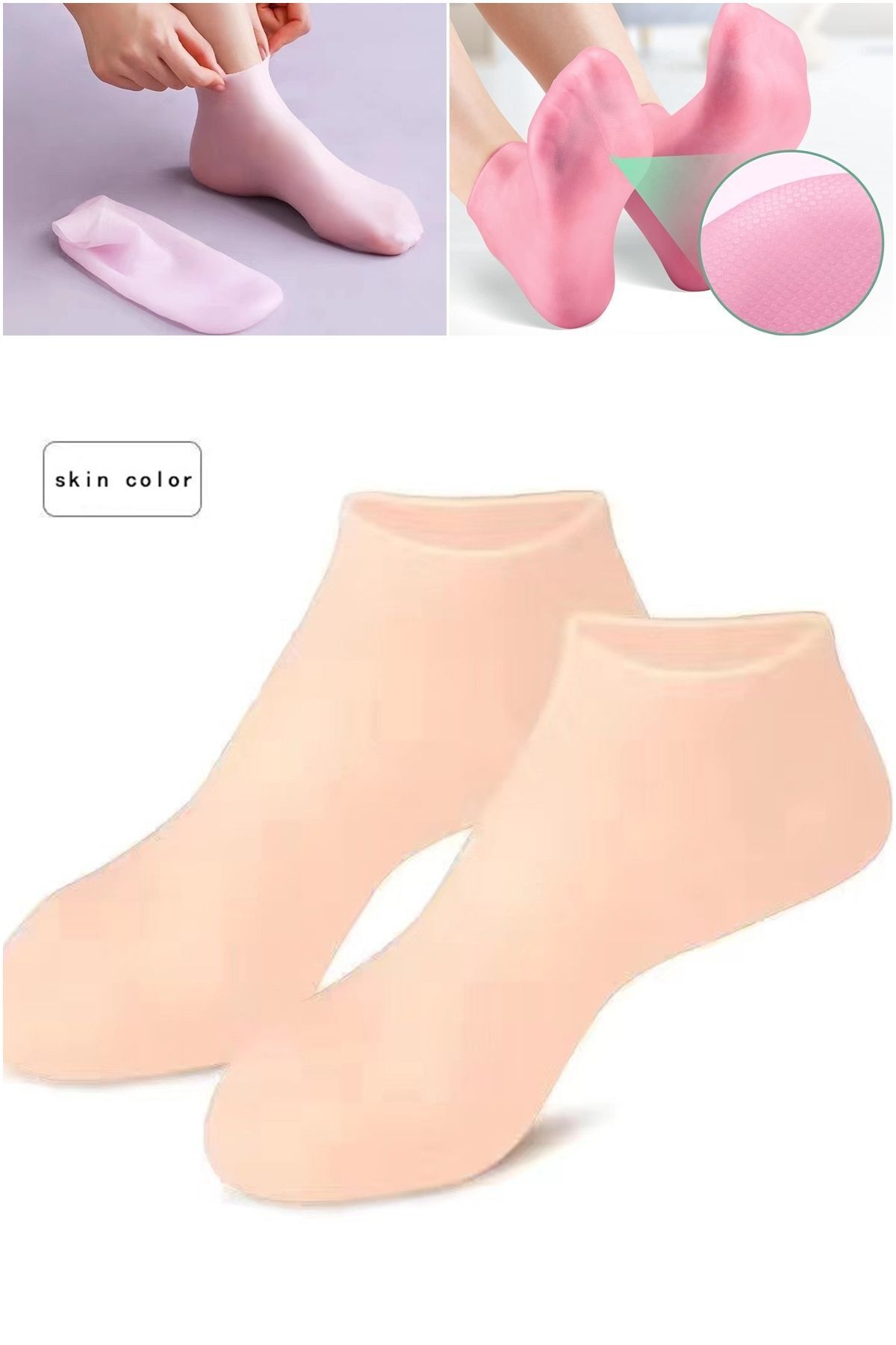 Gece Boyunca Ayaklarınızı Besleyip Nemlendiren Elastik Yapılı Silikon Destekli Bakım Çorapları