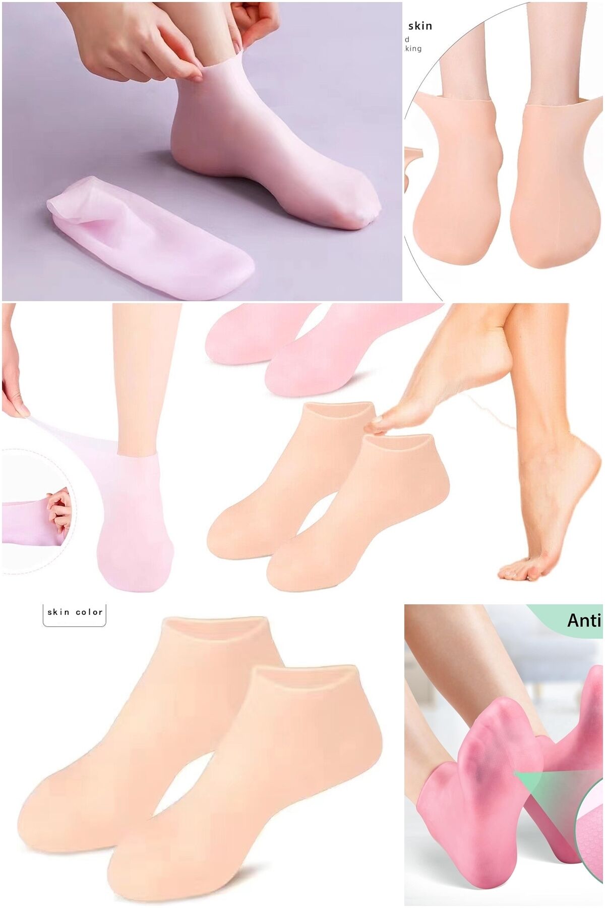 Gece Boyunca Ayaklarınızı Besleyip Nemlendiren Elastik Yapılı Silikon Destekli Bakım Çorapları