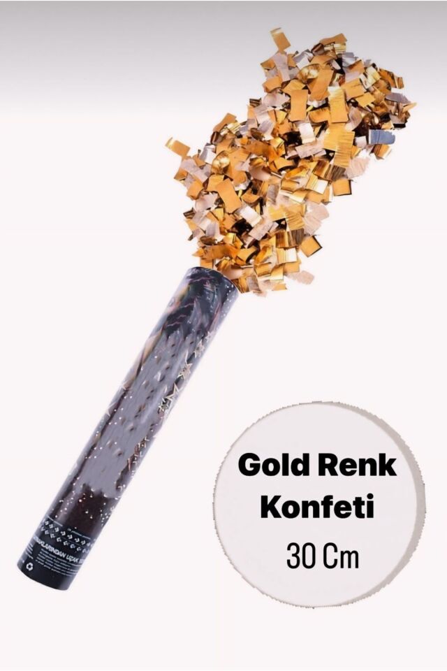 1 Adet Gold Konfeti 30 Cm/ Altın Sarısı Parti Düğün Nişan Nikah Kına Doğum Günü Sünnet Konfeti