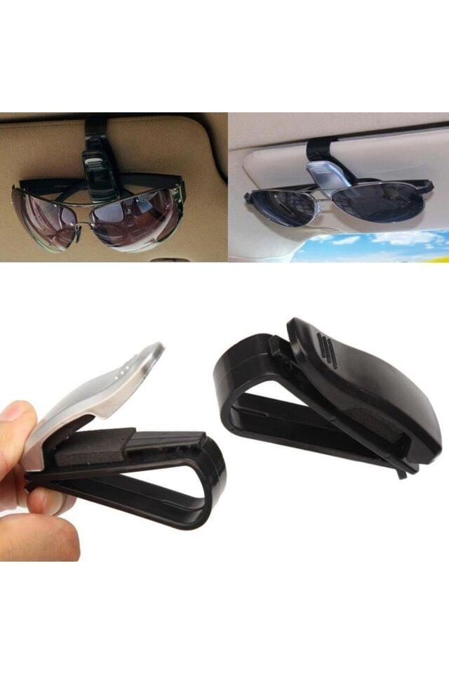 Oto Araç Içi Araba Gözlük Tutucu Mandal Klips Araba Güneş Gözlüğü Kartvizit Tutacağı