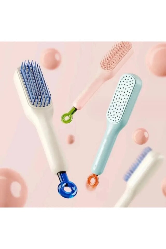 Kendi Kendini Temizleyen Fırça Kolay Temizlenen Sihirli Saç Fırçası  - Renk Seçenekli 1 Adet