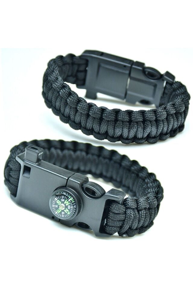 Bileklik Taktikal Yeşil/siyah Taktik Bileklik Magnezyum Çubuklu Düdüklü Unisex Bileklik Hediyelik